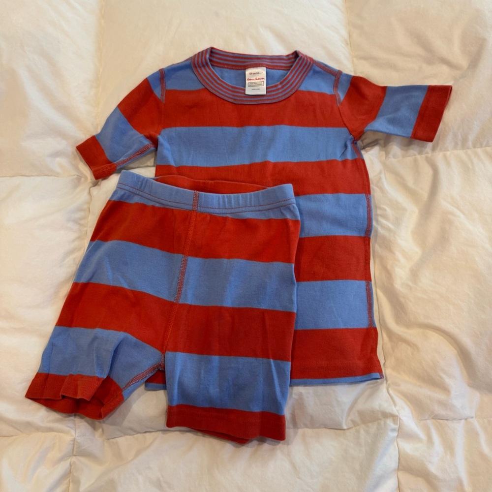 Hanna Andersson Red and Blue Striped Kids Pajama Set